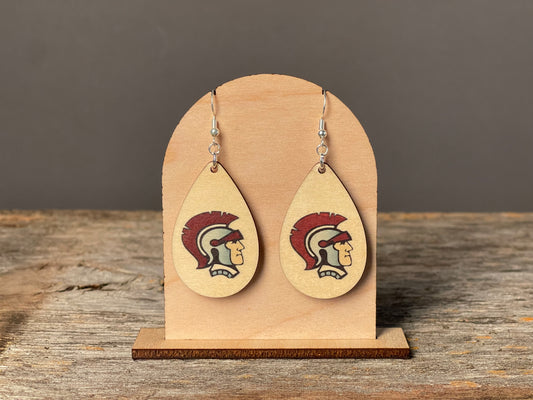 New Prague Trojan teardrop dangle earrings