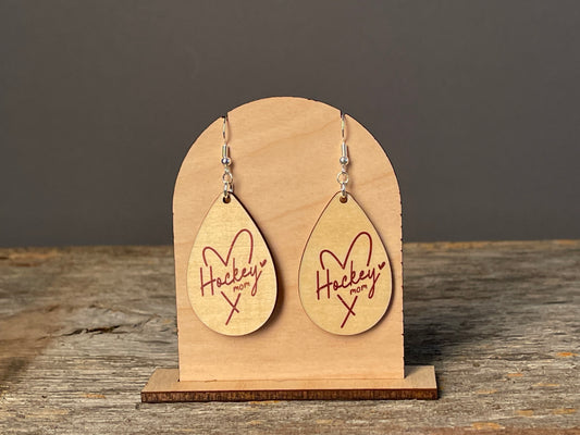 Hockey Mom Teardrop dangle earrings