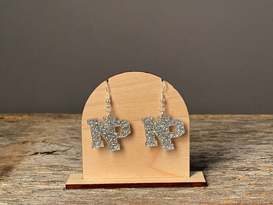 NP Silver Glitter Dangle earrings