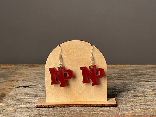 NP Maroon Dangle earrings